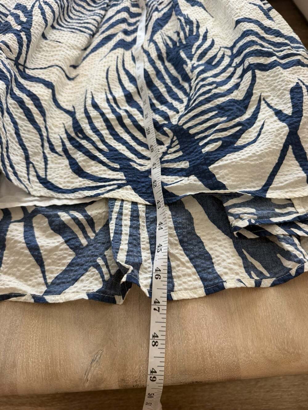 AYR The Magic Moment Midi Dress in Blue White Palm Size Large - Picture 8 of 9